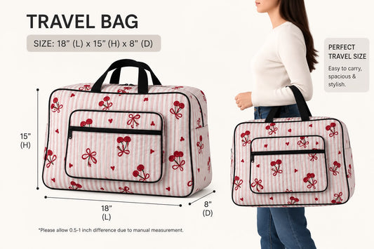 Luxury Quilted Floral Travel Bag – Stylish & Spacious