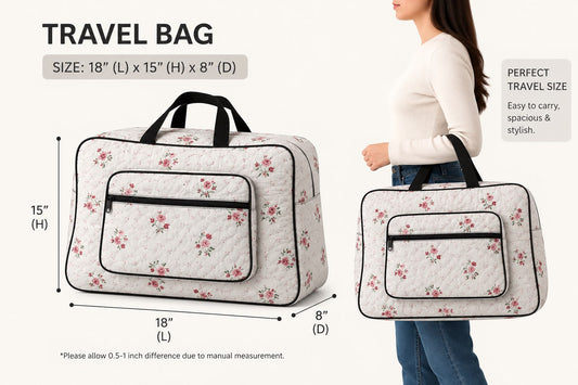 Luxury Quilted Floral Travel Bag – Stylish & Spacious