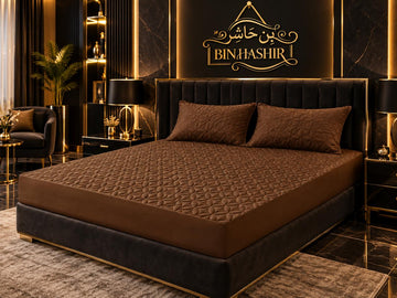 Premium Waterproof Quilted Mattress Protector – Brown