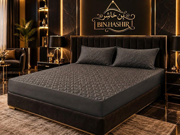 Premium Waterproof Quilted Mattress Protector – Grey