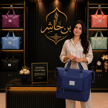 Bin Hashir Waterproof Foldable Travel Bag – Midnight Blue